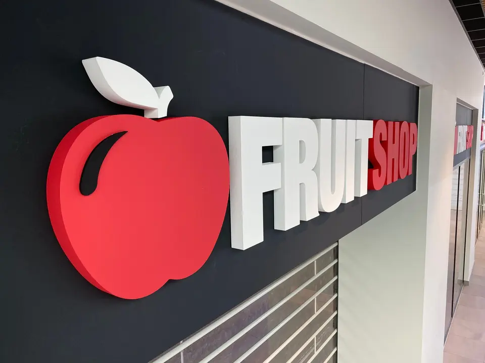 Fruitshop, gevelreclame